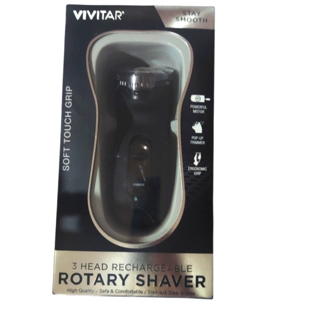 Vivitar Black Rotary Shaver Rechargeable
